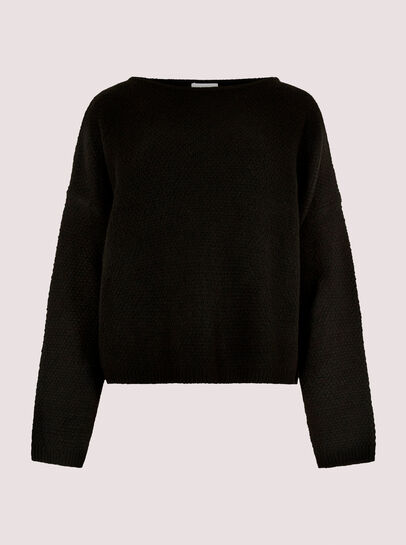 Oversized Boucle Batwing Jumper