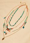 Turq feathered necklace, Assorted, large
