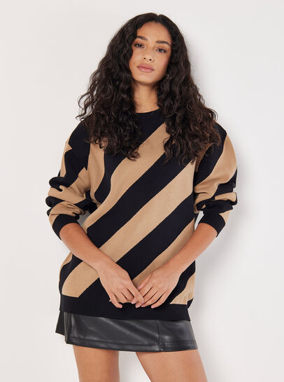 Diagonal Stripe Knitted Jumper
