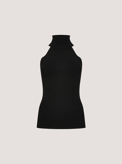 Roll Neck Knitted Tank Top