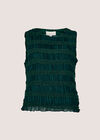 Ruched Chiffon Shell Top, Green, large