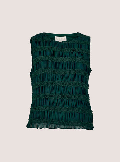 Ruched Chiffon Shell Top
