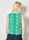 Floral Lace Embroidered Shell Top, Green, large