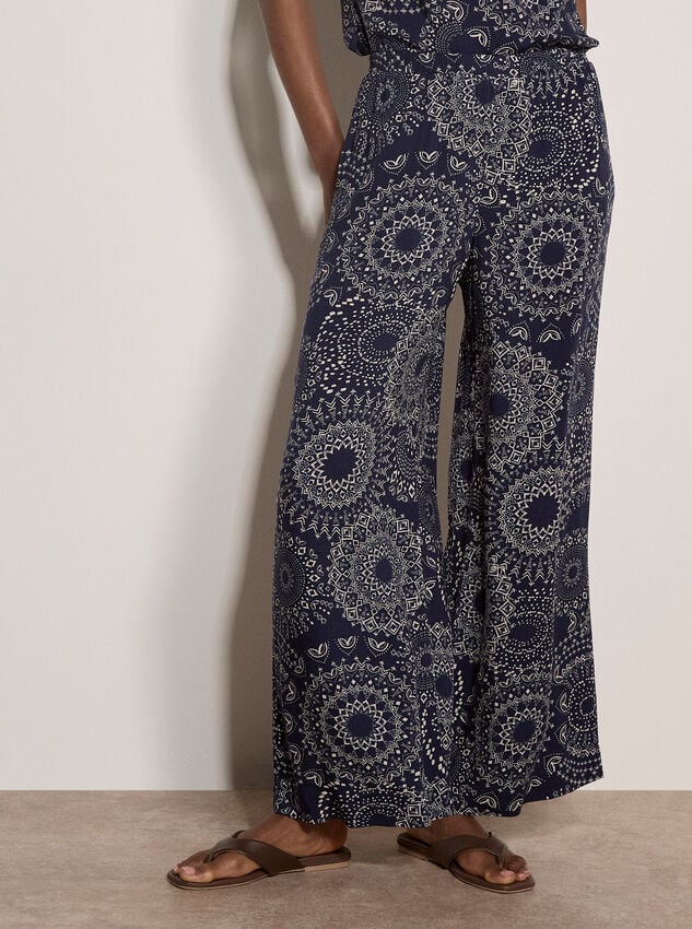 Kaleidoscope Long Woven Trousers, Navy, large