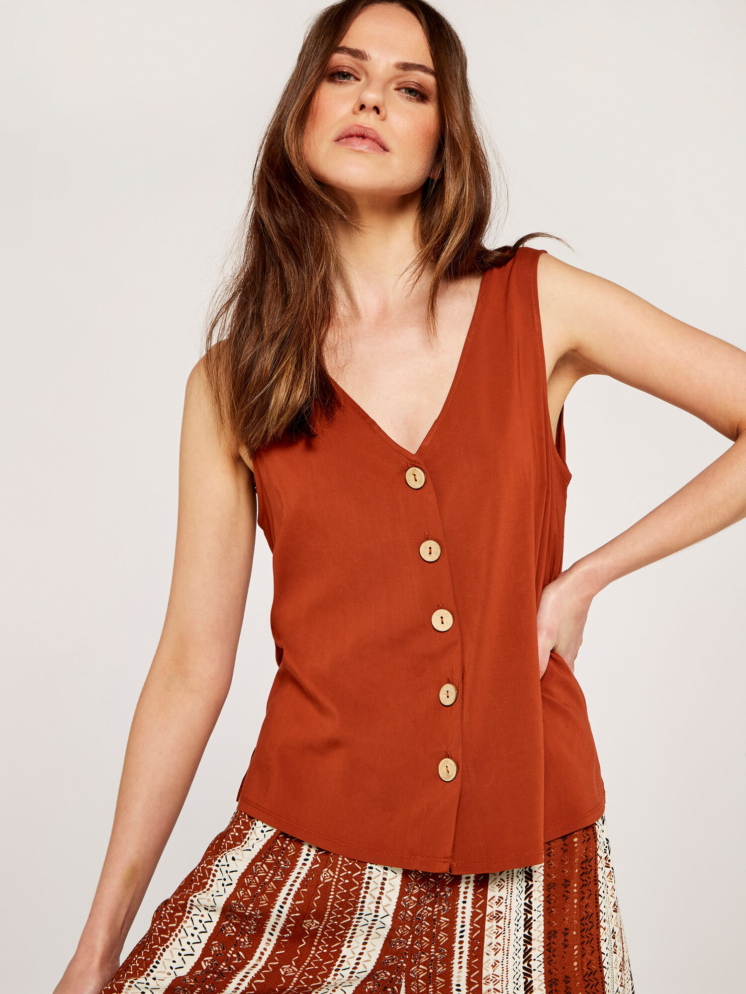 Button down vest top new arrivals