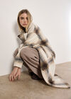Soft Oversized Check Coat, Cream, large