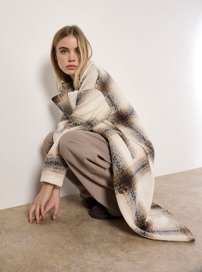 Soft Oversized Check Coat