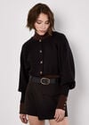 Cropped Batwing Cardigan, Black, large