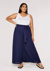 High Waisted Palazzo Trouser, Navy, large