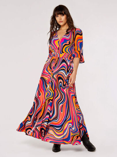 Retro Swirl Maxi Dress