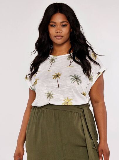 Curve Palm Scene Slub Tee