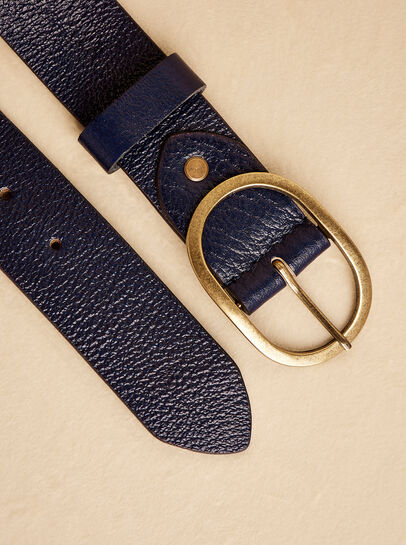 Leather Gold Buckle Belt