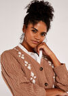 Chunky Contrast Cardigan, Stone, large