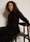 Lace Mesh Jumper, Black, large