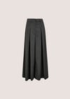 Wide-Leg Pleat Pinstripe Trousers, Grey, large