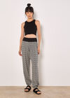 Cotton Blend Ikat Tapered Joggers, Black, large