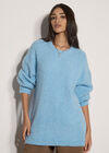 Soft Boucl&eacute; Oversized Long Jumper, Sky Blue, large