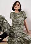 Sarasa Floral Wide Leg Trousers, Khaki, large