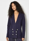 Rib Knitted Blazer, Navy, large