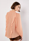 Lightweight Ruffle Blouse, Peach, large