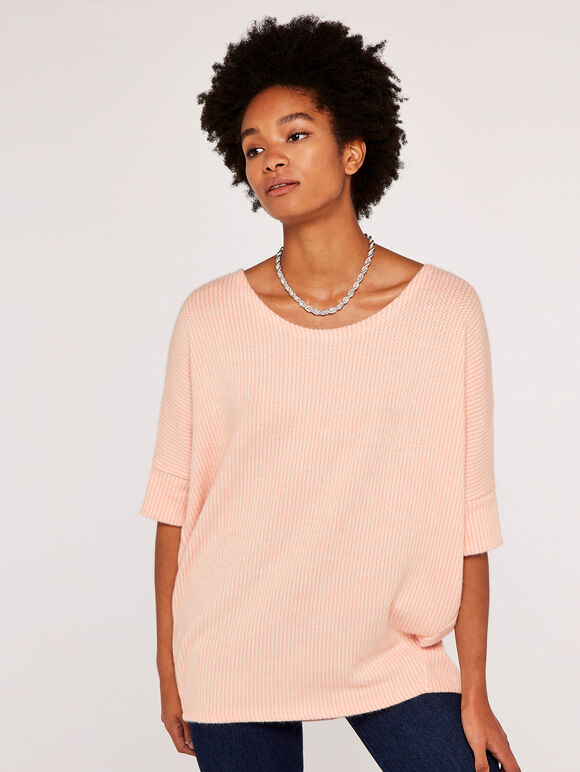 Textured Oversized Top, Pink, large