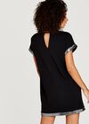 Black Metallic Hem Detail Dress, Black, large