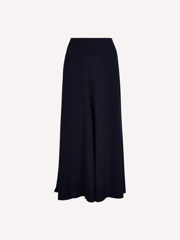 Fluid Wide-Leg Trousers, Navy, large