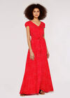 Textured Dot Maxi Dress, Red, large