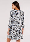 Brushstroke Smock Mini Dress, Blue, large