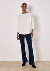 Lace Rhinestone Embellished Jumper, White, large