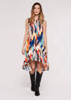 High-Low Shirt Mini Dress, Blue, large