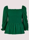 Self Check Smock Top, Green, large