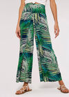 Tropical Leaves Wrap Trousers, Navy, large