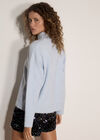 Boucl&eacute; Knit Mock Neck Jumper, Sky Blue, large