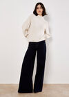 Twisted Cable Knit Batwing Jumper, Stone, large
