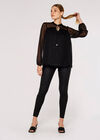 Dobby Tassel Top, Black, large