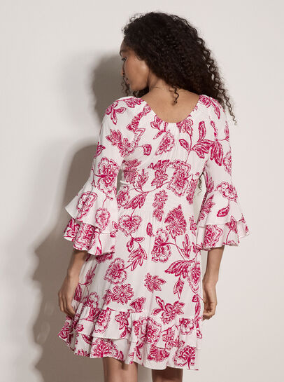 Sarasa Floral Ruffle Mini Dress