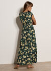 Jasmine Floral Wrap Maxi Dress, Green, large