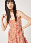 Geo Leaf Camisole Mini Dress, Orange, large