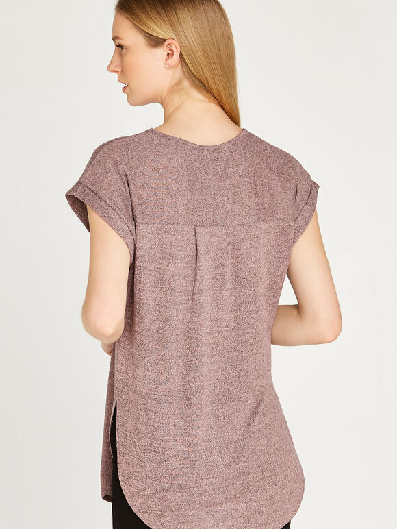 Side Split Top, Pink, large