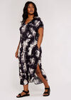 Curve Tie Dye Jersey Dress, Black, large