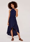 Halter Neck Dress, Navy, large