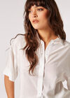 Subtle Sheen Boxy Shirt, Cream, large