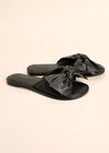 Bow Mule Sandals, Black, large