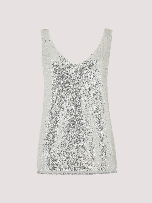 silver sparkle shirt