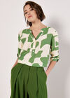Abstract Shapes Blouse, Green, large