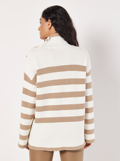 Button Detail Stripe Jumper
