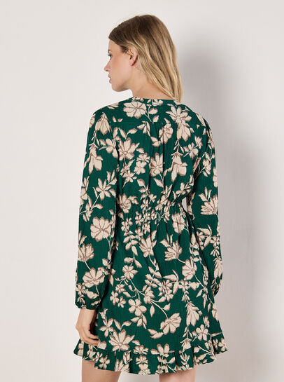Crinkle Floral Mini Dress
