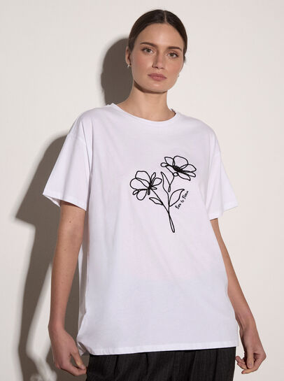 Born To Bloom Floral Cotton T-Shirt