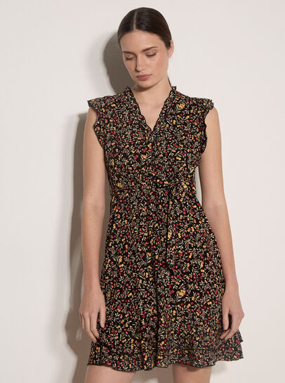 Ruffle Floral Mini Dress